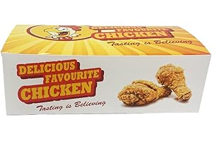 OTLCREATIONS Fried Chicken Takeaway Food Boxes For Hot & Cold Food - Disposable Cardboard Food Boxes For Sandwich,Burger Chicken, Salad, Chinese Food Take-Out Boxes (Large, Pack of 50 pcs)