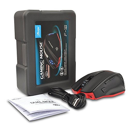 Zelotes Rat  n inal  mbrico Recargable para Juegos  Ratones   pticos de Alta Precisi  n de la computadora 600-1000-1600-2000-2400-3200 Ajustable dpi for Gamer PC Mac Laptop Macbook Negro