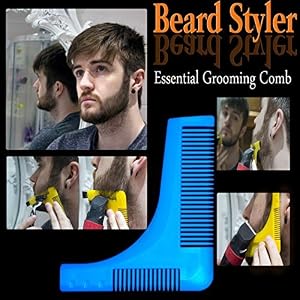 Beard Styling and Shaping Template Comb Tool with attached brush - Image 6