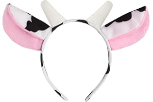 WLLHYF Kuh Stirnband Tierkopf Tragen Kuh Ohr Stirnbänder Mode Weich und Bequem Halloween Weihnachten Cosplay Kostüm Stirnband Haarschmuck für Damen Mädchen Herren Party Dekoration