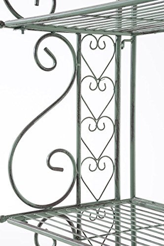 CLP Metall-Standregal ANTJE, Landhaus-Stil, Pulverbeschichtung, ca. 150 x 60 x 30 cm, 4 Böden antik-grün - 7