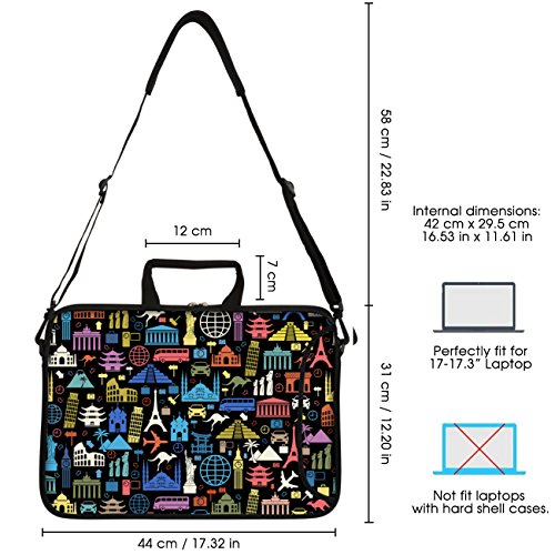 Sidorenko 17-17 3 Zoll Laptoptasche   Laptop Umh  ngetasche  Stilvolle Designer - Computer - Notebook-Schultertasche aus Neopren Schmutz- und Wasserab