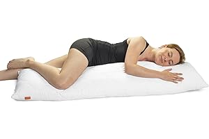 sleepling 190109 poduszka do spania na boku i karmienia, miękka mikrofibra, 40 x 140 cm, waga wypełnienia 6 kg, z zamkiem błyskawicznym, biała