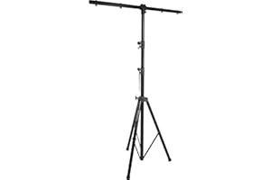 Ibiza SL002 - Statyw do Oświetlenia 8 Zestawów Świateł o Zmiennej Wysokości 1,40-2,8 m - Czarny