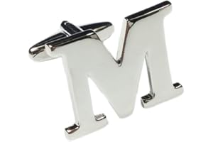 CHARLES WILLIAM FASHION SINGLE (Buy 2 For A Pair) Alphabet Letter Initial Cufflink Wedding Business Mix & Match Silver Letter Cufflinks - LETTERS SOLD INDIVIDUALLY Choose Different Letter For Each Hand