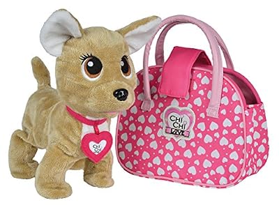 Smoby Toys-Chichi Love, Showstar Happy Interactive, Peluche interactive, + Sac de transport et collier