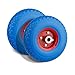 Produktbild Forever Speed 2X PU Rad Pannensicher Schubkarrenrad Vollgummi Gummirad Blau mit 100kg Traglast Ø260mm /3.00-4 Reifenbreite 75mmNabenlänge 70mmAchsbohrung 20mm (blau+rot) (2pcs(260mm x75mm))