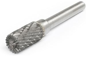 UXCELL sourcingmap Fraise Rotative en carbure de tungstène à tête cylindrique à coupe double 10 mm x 20 mm Lime rotative