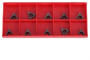 NAROOTE Inserto de carburo de 10 cuchillas giratorias, insertos giratorios, acabado de acero inoxidable TCMT110204 para acero