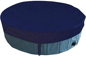 Croci - Pool Cover for Dogs, Waterproof and Resistant PVC, Circular Shape, dark blue, 120 x 30 cm