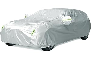BEXITA Car Cover Waterproof Outdoor Heavy Duty Full Exterior Covers with Cotton Lining Sliver UV Protection Winter Car Windsheld Snow Cover for Wagon; Size XL: Max510cm/201in