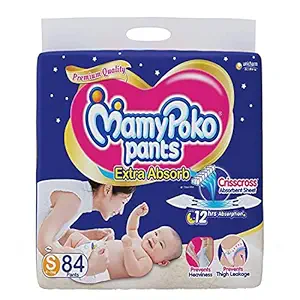 Mamy Poko Pants Extra Absorb Diaper, Small (Pack of 84)