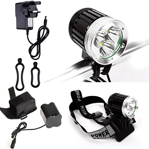 USUN 3800Lm Cycling Light, 3x CREE XML T6 LED Bicycle Bike Light Outdoor Cycling Headlight Battery Operated Headlamp