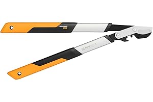Fiskars Troncarami con lame bypass per legno verde, Sistema a cremagliera PowerGear X, Misura S, Diametro di taglio: 3,8 cm, Lame in acciaio temprato, Lunghezza: 57 cm, Nero/Arancione, LX92, 1020186