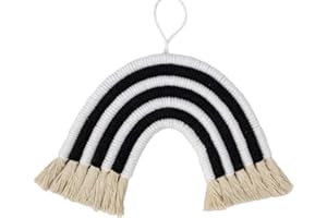 sigaer Seven-color Rainbow Wall Decoration, Handmade Decoration, Suitable for Children's Room, Bedroom, Kindergarten, Cute Wall Decoration-Black and white