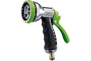 Draper 7 Pattern Hose Pipe Spray Gun|Garden hose nozzle | Watering Tool|Brass Fitting |Universal Connector| 25342