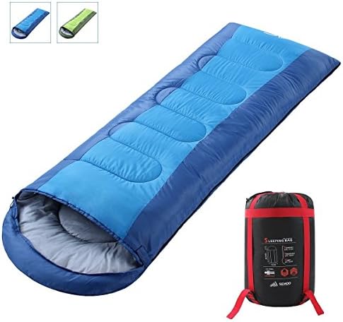 Semoo Comfortable Envelope Sleeping Bags for Camping Hiking 3-4 Season with Straps and Carry Bag