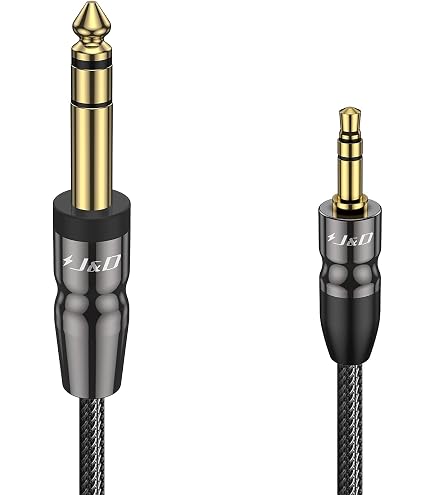 Câble Audio 3,5mm Vers 6,35mm (1/4 Pouce) - 3 Pieds, Connecteurs Plaqués Or, Fil Tressé Nylon - Pour Guitare, Enceintes, Home Cinéma, Ordinateur