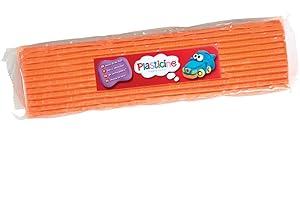 PLASTICINE Plastilin One Color Slab 400g - Orange, Modelliermasse für professionelle Animatoren und Modellbauer, trocknet nie aus, machen Skulpturen, Modelle und Stop-Motion-Animationen