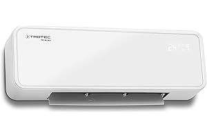 TROTEC Wand Heizlüfter TFC-W 28 E – bis 2,0 kW, Oszillation, Fernbedienung, Thermostat, mit Fenster-Offen-Erkennung