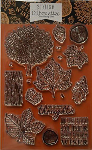Hunkydory Clear Stamp Set WOODLAND WALKS a year older and wiser tree leaves