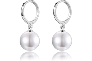 MASOP Perlenohrringe Creolen Silber 925/Gold Ohrringe Perlen Vergoldet für Damen Frauen Mädchen