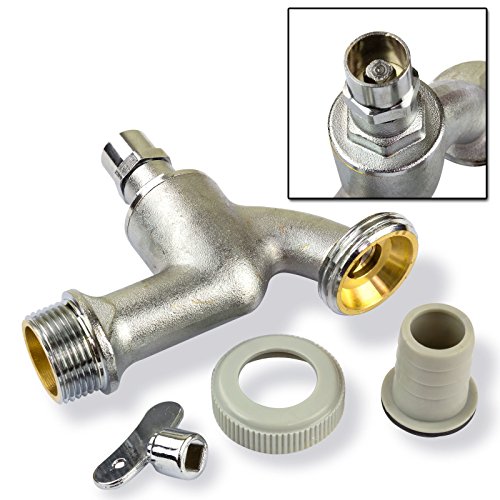 Stabilo-Sanitaer Wasserhahn 3/ 4 Zoll Garten Auslaufventil Ventilauslaufhahn mit Steckschlüssel Ventil Auslaufhahn Aussen - 2