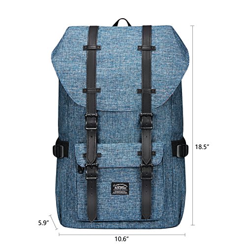 Rucksack Damen Herren Studenten Backpack KAUKKO 17 Zoll Laptop Rucksack für 15″ Notebook Lässiger Daypacks Schüler Backpacks Schultaschen of 2 Side Pockets für Wandern Reisen Camping - 5