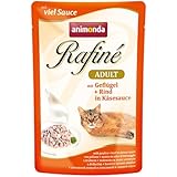 Animonda Rafine Adult Katzenfutter mit Geflügel und Rind in Käsesauce, 1er Pack (1 x 1200 g)