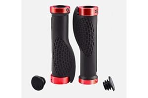 Gemx 22mm Bike Grips with Double Lock Aluminum Clamps (1 Pair) ‒ Universal Anti-Slip Handlebar Grips with Ergonomic Design & Soft Rubber ‒ Mountain Bike Grips Ideal For BMX, MTB & Scooter