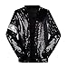 Produktbild Shuanghao Michael Jackson Kostüm Jacke Hosen für Erwachsene Kind Billie Jean Jacke Tanz Cosplay Schwarz (Kind XS Below 36lb, Kinderjacke)