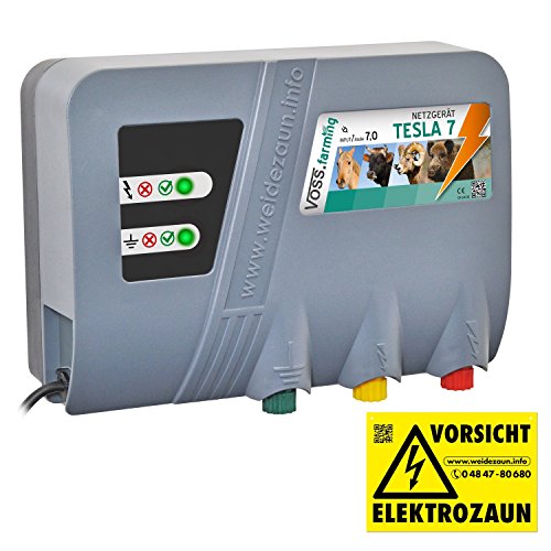 230V Elektrozaungerät, Weidegerät, Weidezaungerät, Tesla 7 - lange Zäune, starker Bewuchs