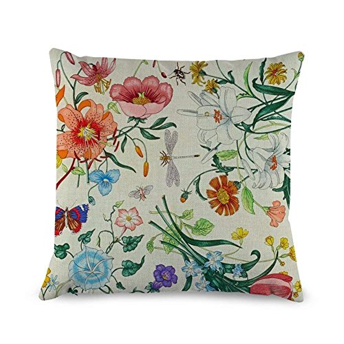 Funny&shirt Nunubee Flax Pillow Cases Decorative Pillow Cover Home Decor 18x18 Inch