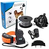 Cloture Electrique pour Chien - Collier de Dressage pour Chien 2 in 1 cloture pour chien electrique avec Beep Vibra Choc collier dressage chien Etanche Rechargeable Collier télécommande pour 2 chiens