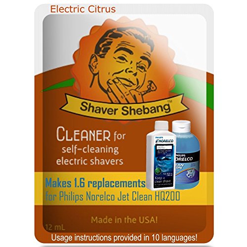 1.6 Philips Norelco Jet Clean Solution HQ200 bottle equivalents - Electric Citrus - 1 Shaver Shebang™ cleaner solution