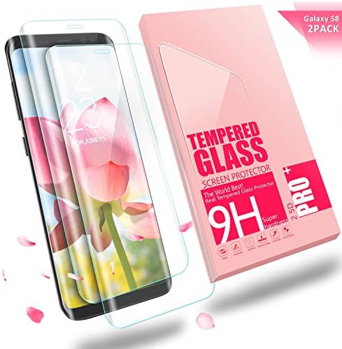 Mingu Galaxy S8 Screen Protector, [2-Pack] Full Coverage Edge Samsung Galaxy S8 Tempered Glass, 9H Hardness, Bubble Free, Anti-Fingerprint HD Screen Protector Film - Transparent