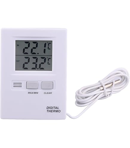 Thermomètre Digital TFA Dostmann - Intérieur/Extérieur - Sonde Étanche 3m - Min/Max - Pour Aquarium/Réfrigérateur