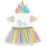 ZWOOS Vestiti per Bambole Compatibile con Nenuco, Abito Unicorno con Archetto per Bambolotti (35-43 cm)