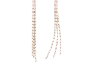 QUKE Boho Chandelier Tassel Earrings CZ Crystal Bohemian Gold Long Drop Dangle Chain Earrings For Women Girls