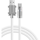 Apera BN57 Type-C Kablo 120W S&uuml;per Hızlı 6 Amper Ultra Kalın Şarj Data Kablosu (Beyaz)