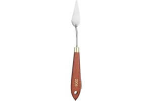 sourcing map Palette Knife Painting Tool 2.17" x 0.75" Stainless Steel Teardrop Blade 8.27" Length Spatula Painting Pallet Knives with Hole Beech Wood Handle for Oil Acrylic Canvas, Red/Silver