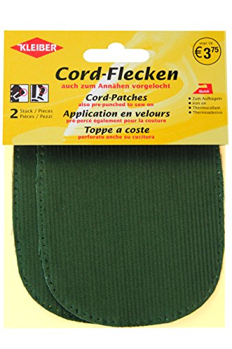 KleiberOriginal Patches cord green-coloured 5.26x3.9 inch/13,5x10cm, 2 pieces