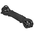 Black Bungee Cord - 10 m / 32 ft of 8 mm Bungee Rope, Shock Cord, Bungee Strap, Elastic Rope, Tie Down - UV Resistant, Stretch at least 100%, Universal Use, Parallel Rubber Cores