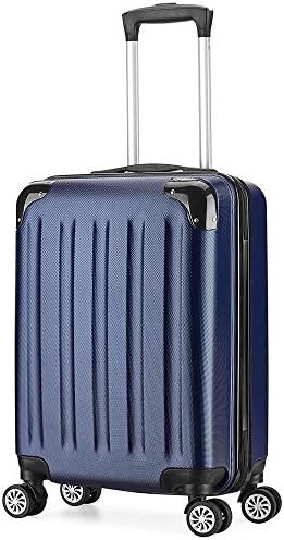 Travel Hardshell 20” ABS case cabin Super Lightweight Carry Ons Hand luggage suitcases with 4 Wheels,Approved for Ryanair Easyjet, British Airways, 40L 6 Colors (Blue)
