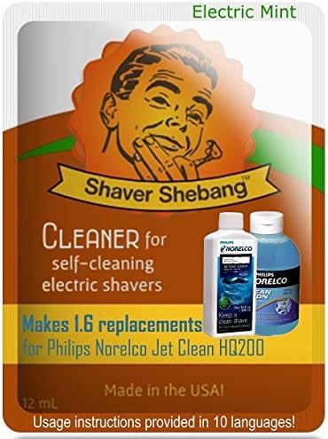Philips Norelco Jet Clean HQ200 Mint, 6.4 bottles=4 pack Shaver Shebang
