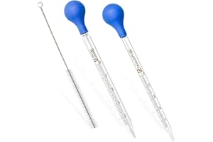 TAIMEIMAO Pipetas Cuentagotas 5ml 10ml,Goteros Líquidos Pipeta,Vidrio Pipeta,Pipeta de Cristal,Gotero de cristal de calibración,pipeta graduada con bombilla de succión de goma,Pipetas Laboratorio Graduadas