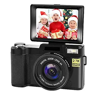 CEDITA Digital Vlogging Camera with YouTube 24MP 2.7k Full HD Camera with Flip Screen 180 Degree Rotation (G1)