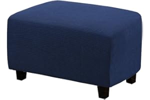WINS Fodera per poggiapiedi rettangolare ottomano, fodera per pouf quadrata estensibile, per divano e pouf rettangolare, colore: blu marino