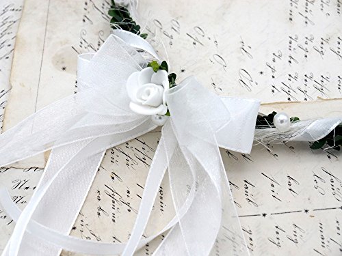 Haarschmuck Haarkranz Weiß Kopfschmuck Hochzeit Kommunion Taufe Blumenkind - 5