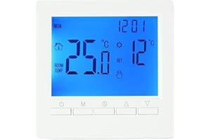 Besshepplo Thermostat programmable 3 A Contrôleur de température numérique avec écran LCD Thermostats de chauffage électrique pour chauffage de la maison, deux piles 1,5 V